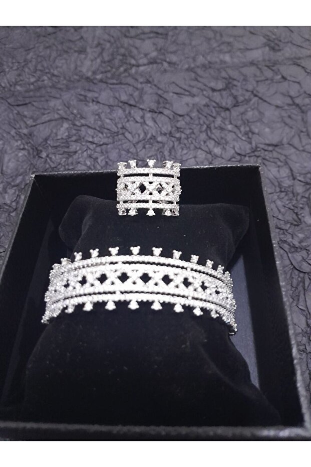 طقم سوار وخاتم من الفضة - 2