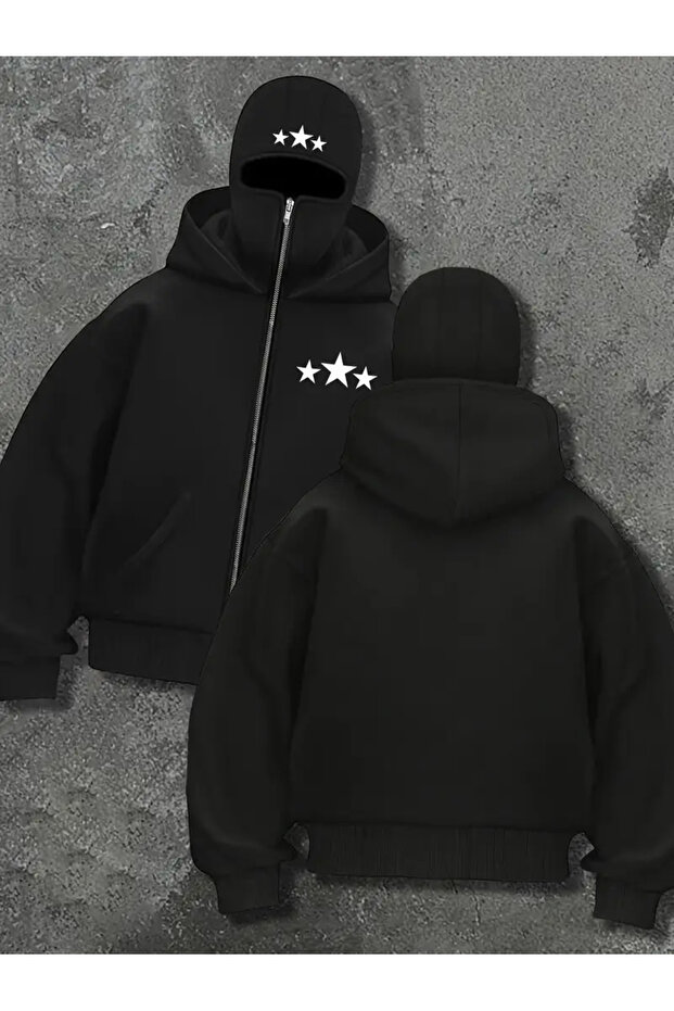 Snow Masked Ninja Unisex Sweatshirt Cardigan 2Strands Thick Fleece