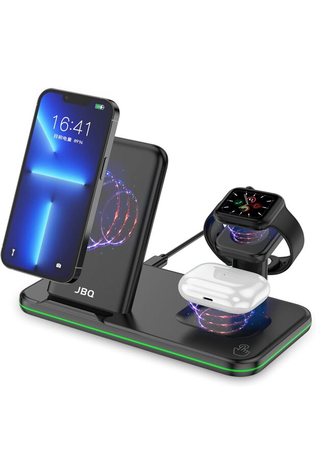 4-in-1 15W Wireless Charging Station for Phone, Watch & AirPods (WLC-31)