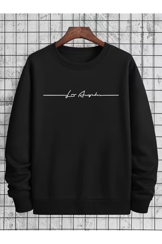 Men's Los Angeles Printed 2 Thread Sweatshirt - Polyester, Comfortable, Trendy Fashion