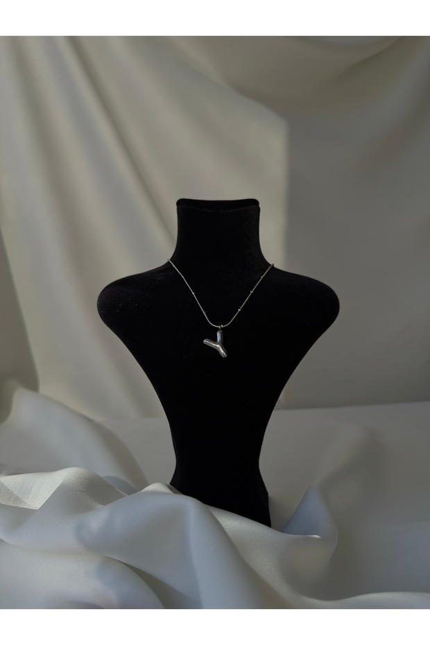 Balon Silver Color Steel Letter Necklace