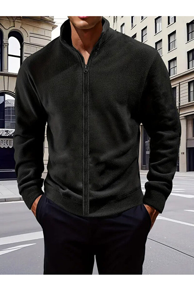 Black Men's Cotton Fleece 100% Cotton Comfortable Wide Shoulder Fit