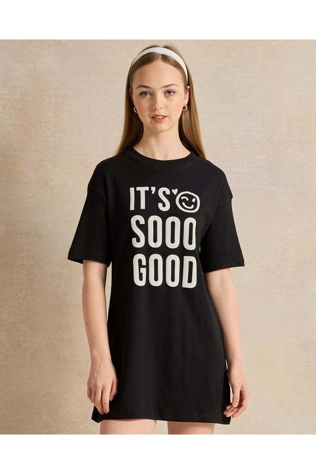 Senior Girls Black Casual Dress