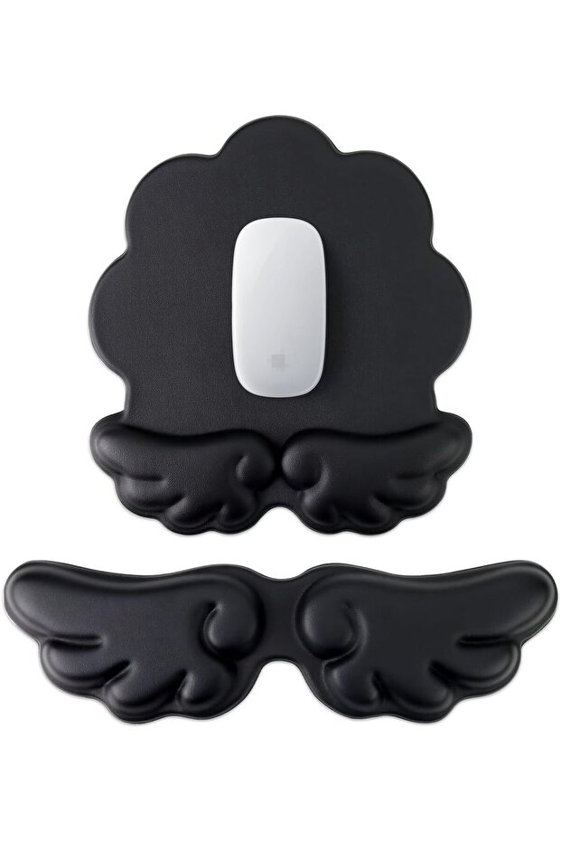 2-Piece Keyboard & Mouse Wrist Rest Set — Memory Foam, Non-Slip, Cloud-Shaped Ergonomic - 1