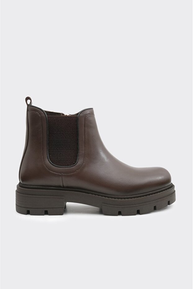 Hakiki Deri Yüksek Taban Kadın Bot - 1