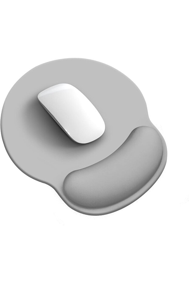 Wrist-Rest Mouse Pad — Comfortable PU Non-Slip Mouse Pad (Gray) - 1