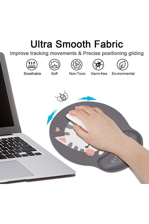 Comfortable Mouse Pad with Memory Foam Wrist Rest and Non-Slip Polyurethane Base - 1