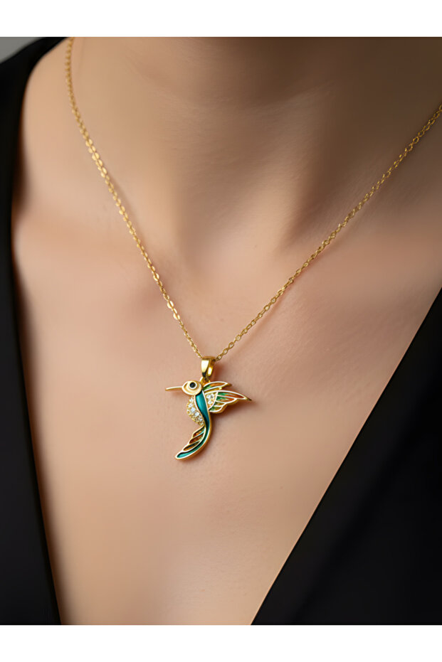 Kuş Şeklinde Çelik Kolye - 1
