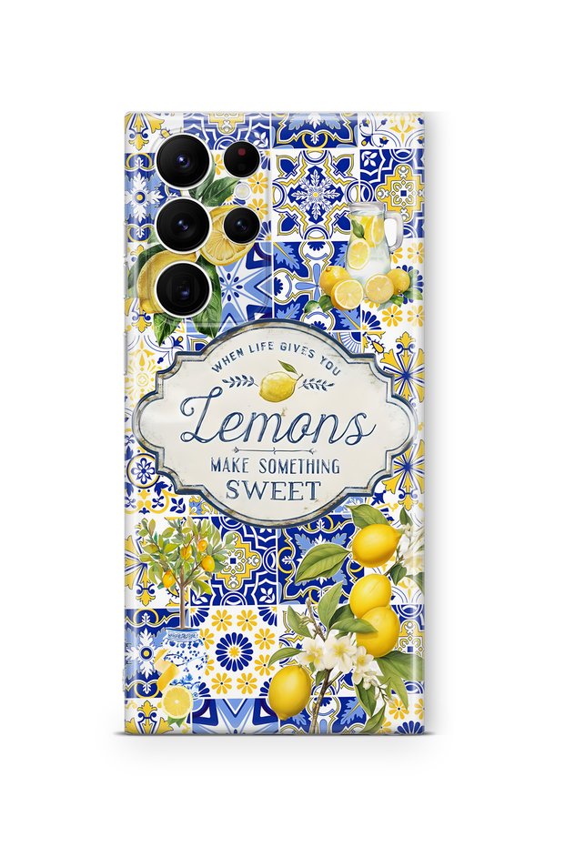 Samsung Galaxy S24 Ultra Compatible Lemon Patterned Transparent Phone Case