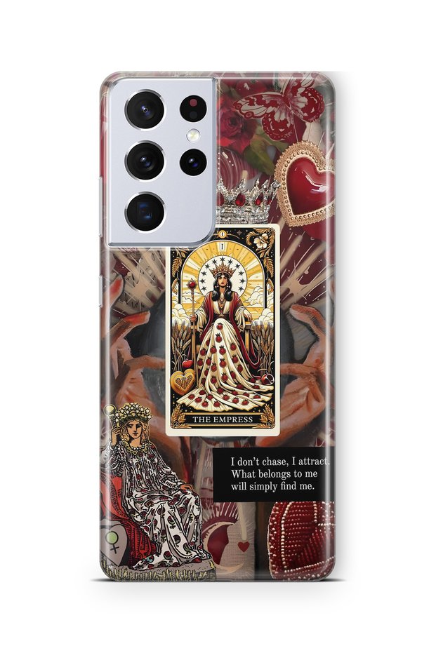 Samsung Galaxy S21 Ultra Compatible the Empress Queen Tarot Pattern Transparent Phone Case