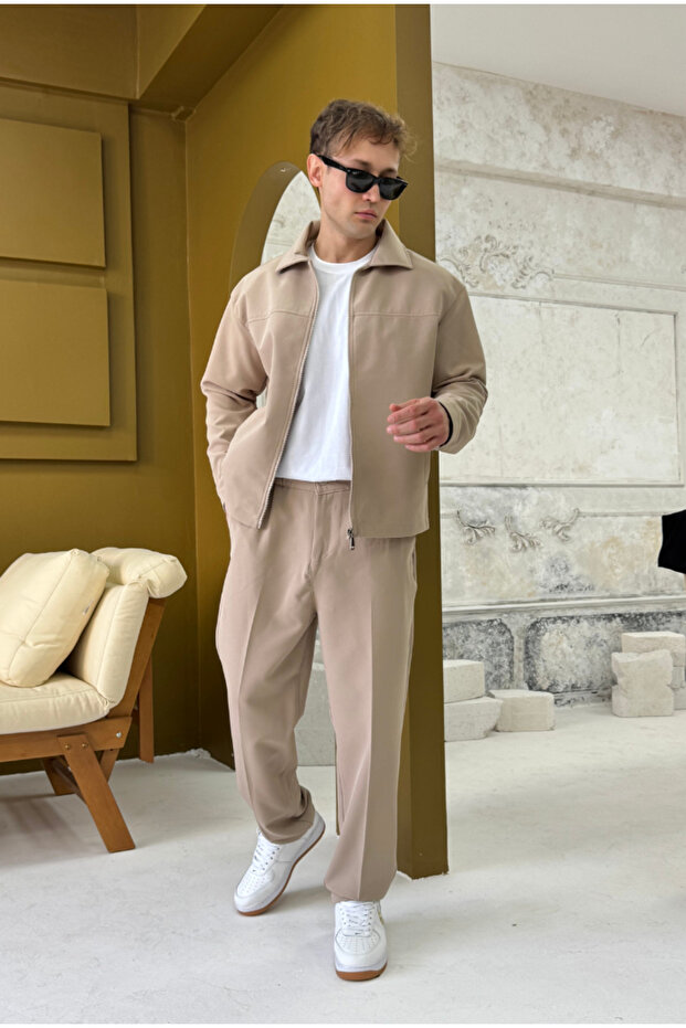 Kumaş Oversize Astarlı Ceket - 3