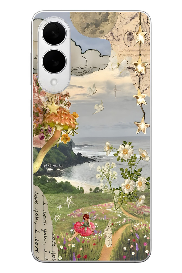 Dream Garden Patterned Transparent Phone Case Compatible with Samsung Galaxy S25 Edge