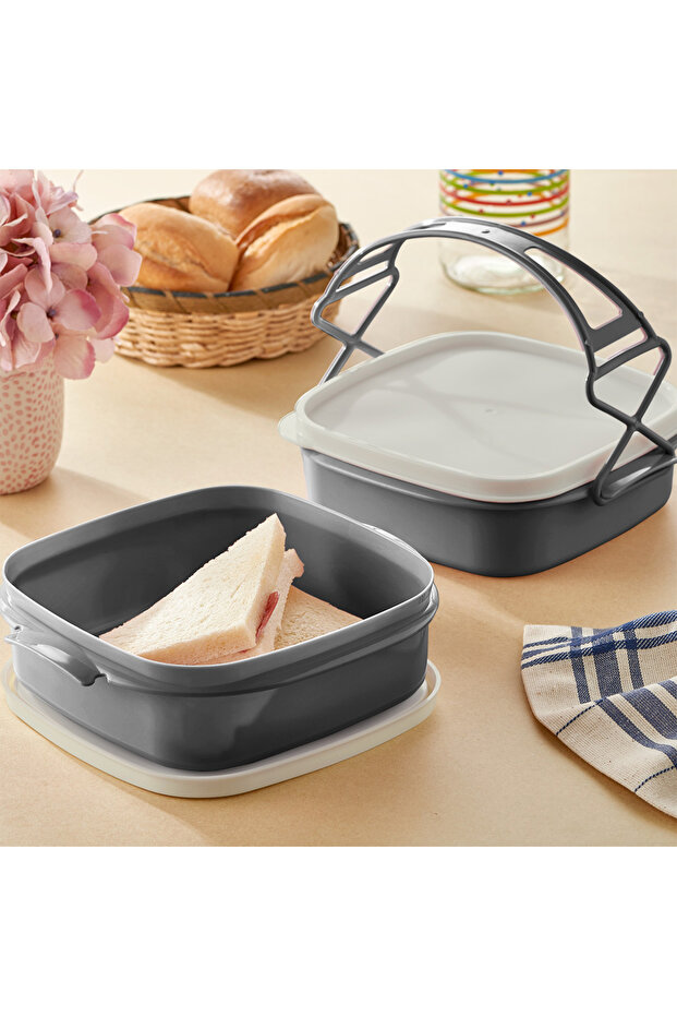 2-Layer Storage Container Qlux 2-Layer Food Container Camping Picnic School Athlete Workplace Lunch Box L-00795