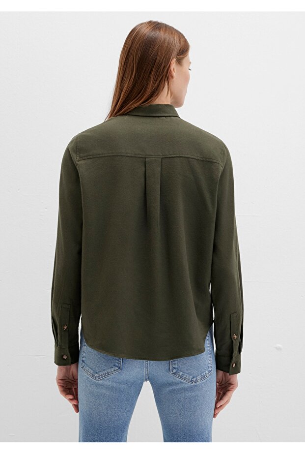 tek cepli regular fit %100 pamuk gömlek - 3