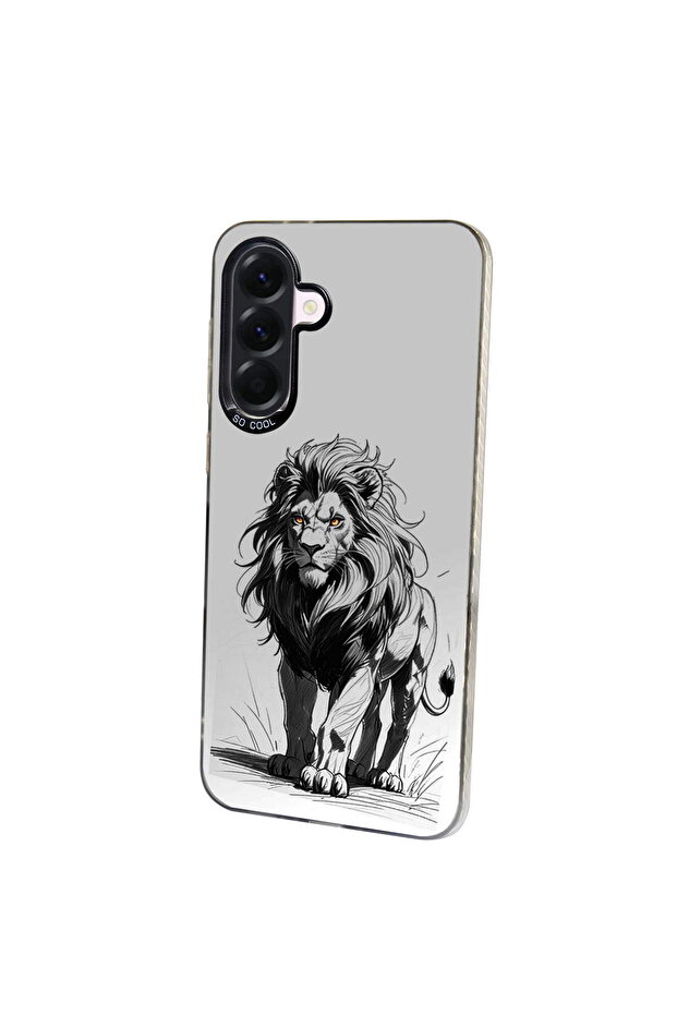 Lion Design Metallic Look Matte Silicone Case Compatible with Samsung Galaxy A56 - 2