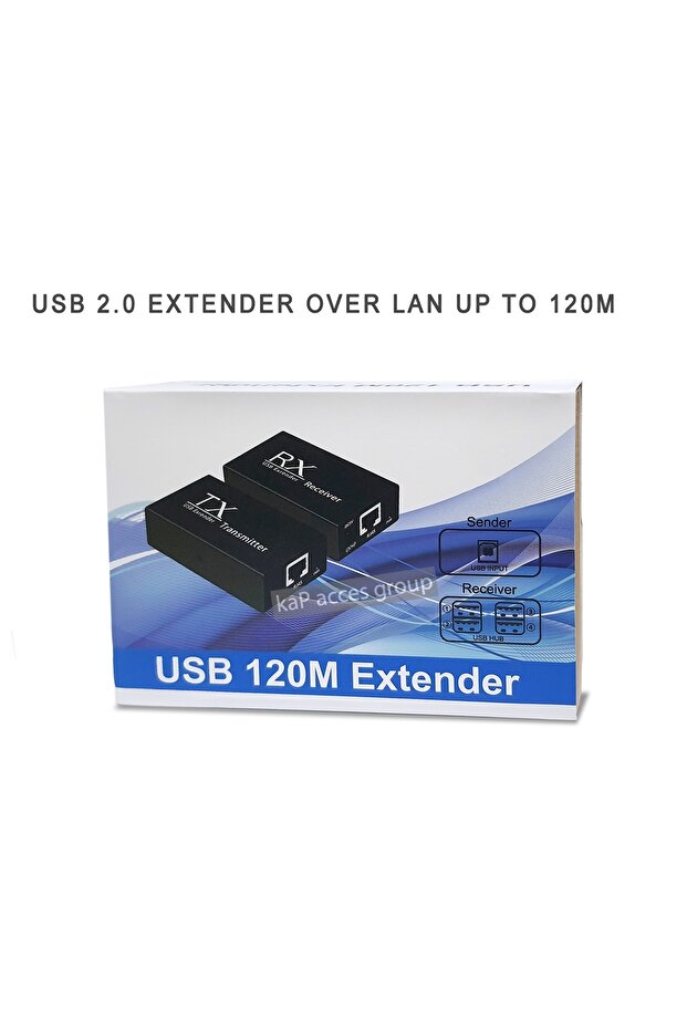 موسع USB 2.0 عبر شبكة LAN UTP (CAT6) RJ45 - 120M
