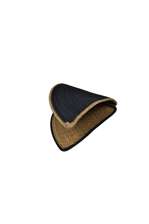 Rustik Yarım Ay El Yapımı Jüt Yarım Daire Kapı Önü Paspası Doğal Hasır Karşılama Paspası - 8