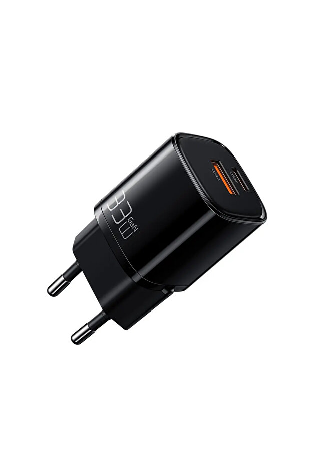 CH-0151 33W Gan PD 1x USB 1x Type-C Mini Hızlı Şarj Adaptörü - Siyah - 3
