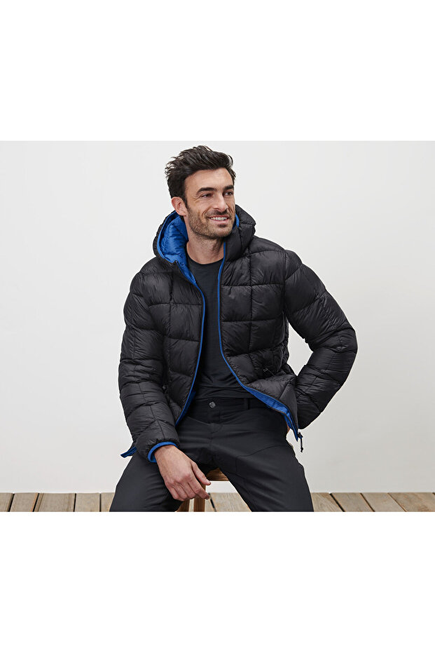 Erkek Kapitone Ceket, Siyah - 3