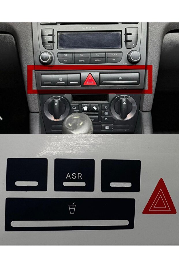 A3 S3 8P Compatible Quad Signal Button Sticker Label Repair Kit