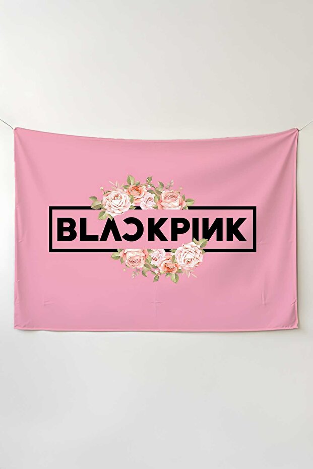 Black Pink Wall Hanging – Music Themed, High-Quality Fabric, Tapestry Wall Carpet