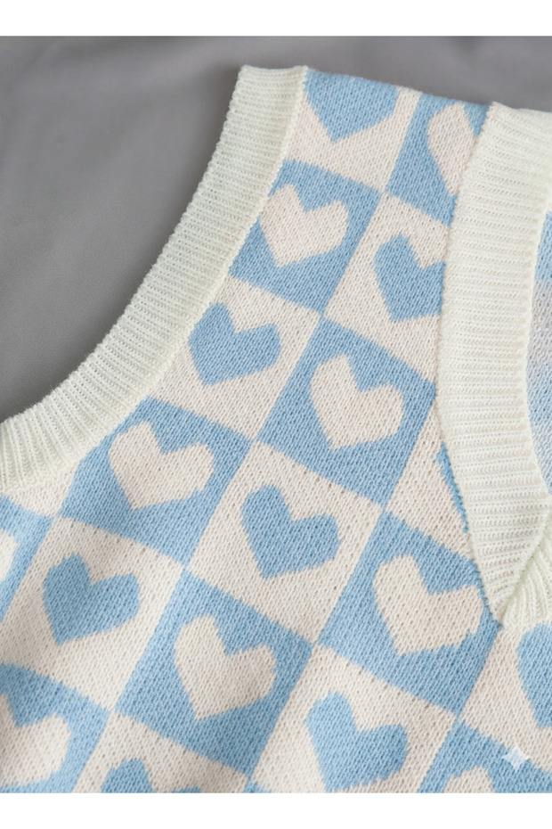Kadın Bebe Mavi Oversize Triko Süveter - 4