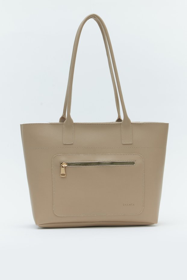 Mink D41 Large Volume Daily, Work and School Women's Shoulder Bag with Zipper Closure and Front Pocket Detail