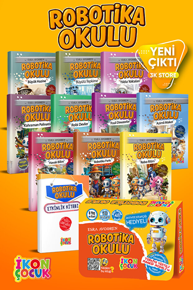 İkon Çocuk Robotika Okulu Hikaye Serisi 10 Books Ages 8 and Above 3Rd Grade 4Th Grade