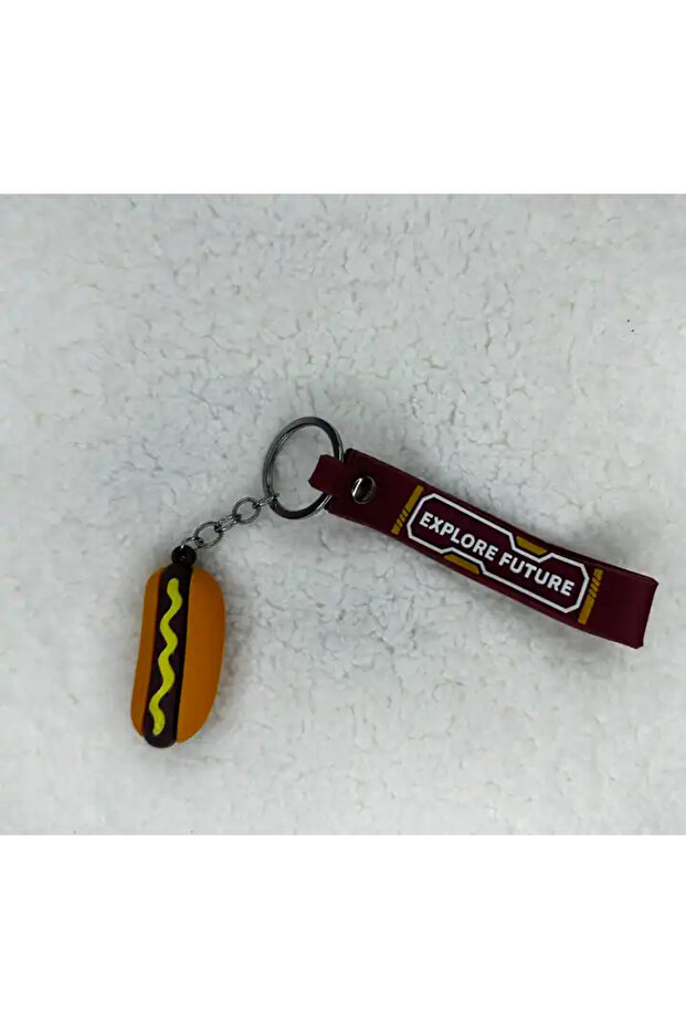 3D Silicone Sosisli Keychain