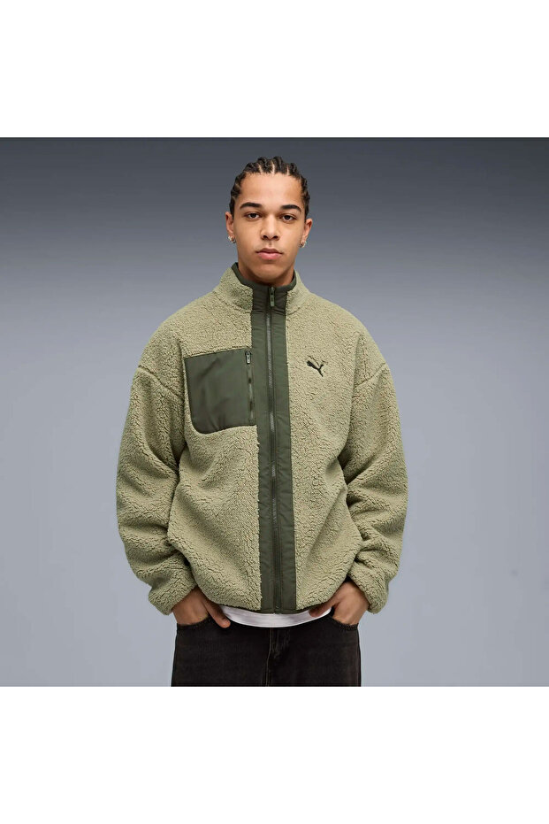 Reversible Sherpa Men's Green Jacket 68837182