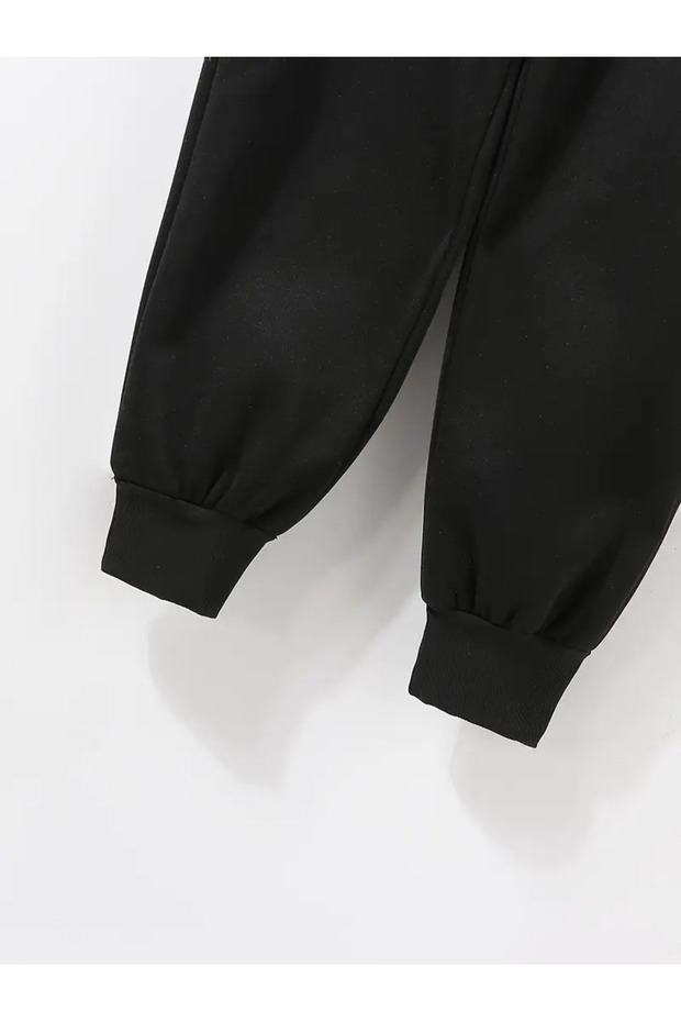 Unisex New York Printed Crew Neck Oversized Bottom-Top Set Jogger Cotton Tracksuit Set - 7