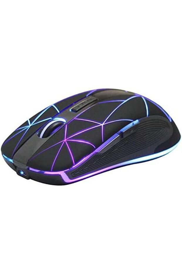 RM200 Wireless Mouse, 5 Buttons Rechargeable Mouse, with Colorful LED Lights Game Computer Mice- - 1