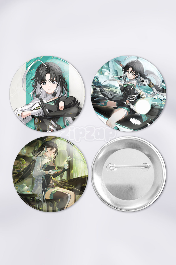 Jianxin Wuthering Waves Gacha Bag Ornament Badge Pin Button Badge Set (3 Pcs)