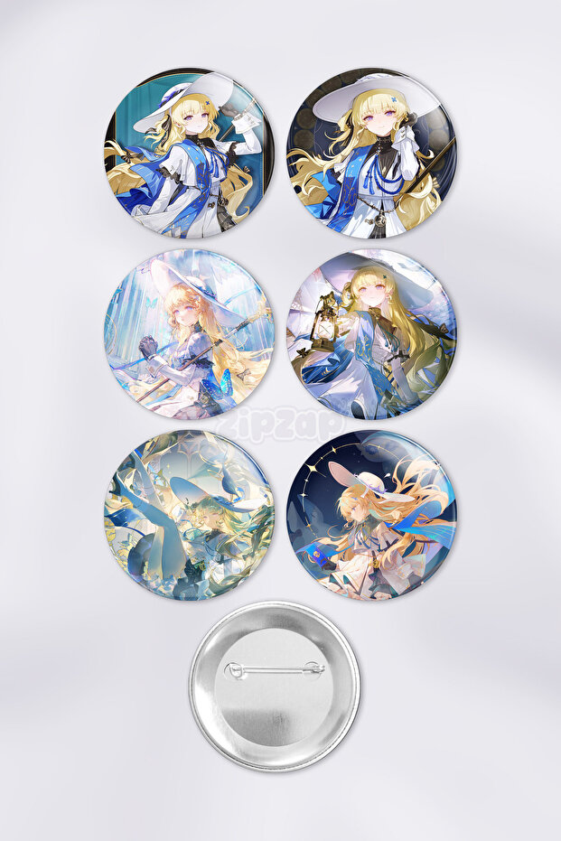 Phoebe Wuthering Waves Gacha Bag Ornament Badge Pin Button Badge Set (6 Pcs)