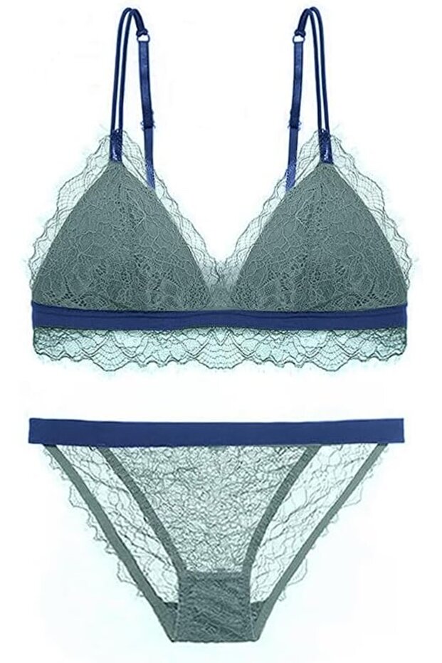 Sexy Lace Triangle Bralette and Briefs Set Wireless Bra MGB-03