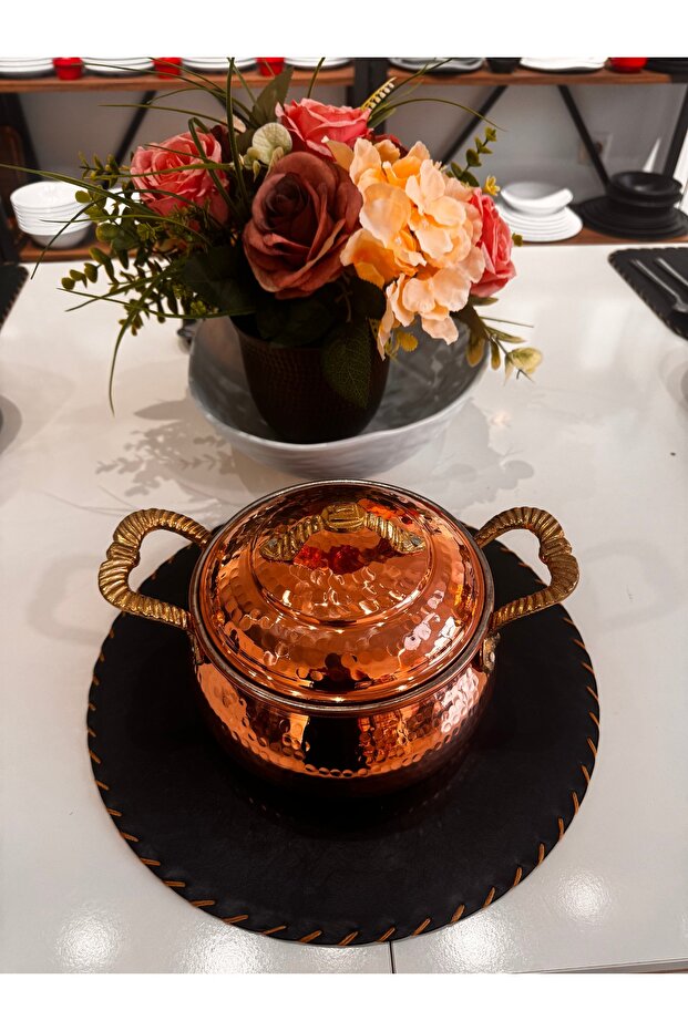 Kalın Bakır güveç tencere 18 cm - 4