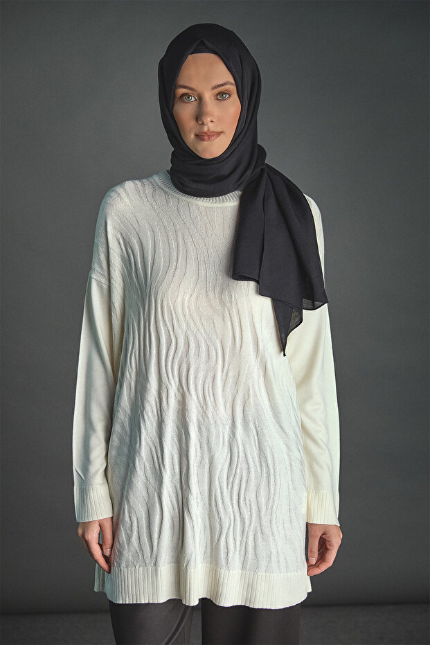 Zebra Desenli Triko Tunik - 4