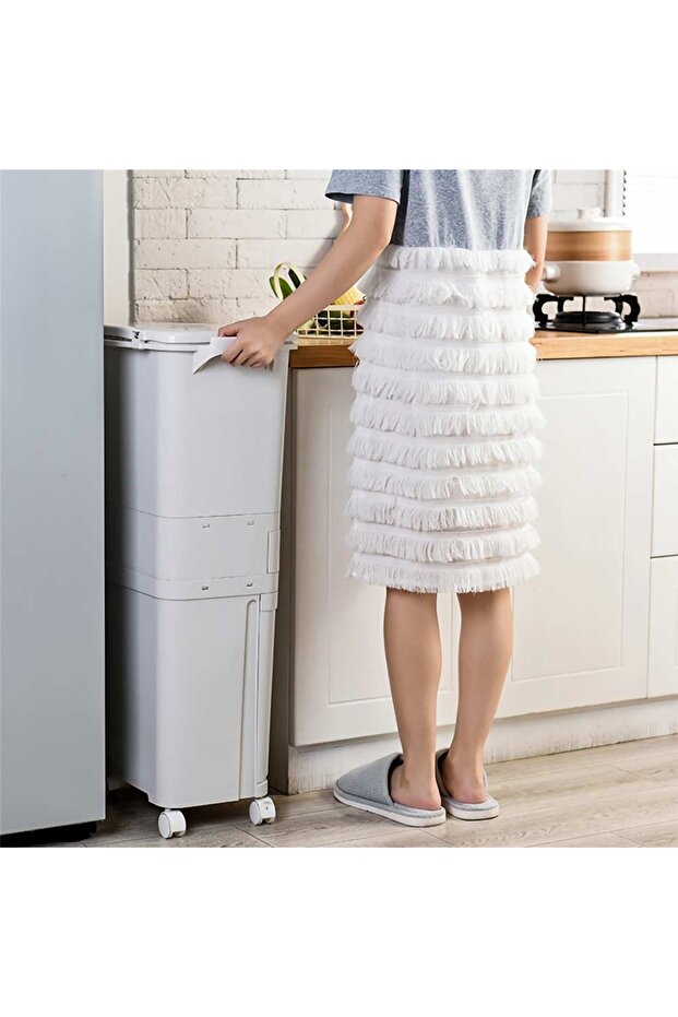 Kosz pojemnik odpady do segregacji 42L biały Nardan - 13