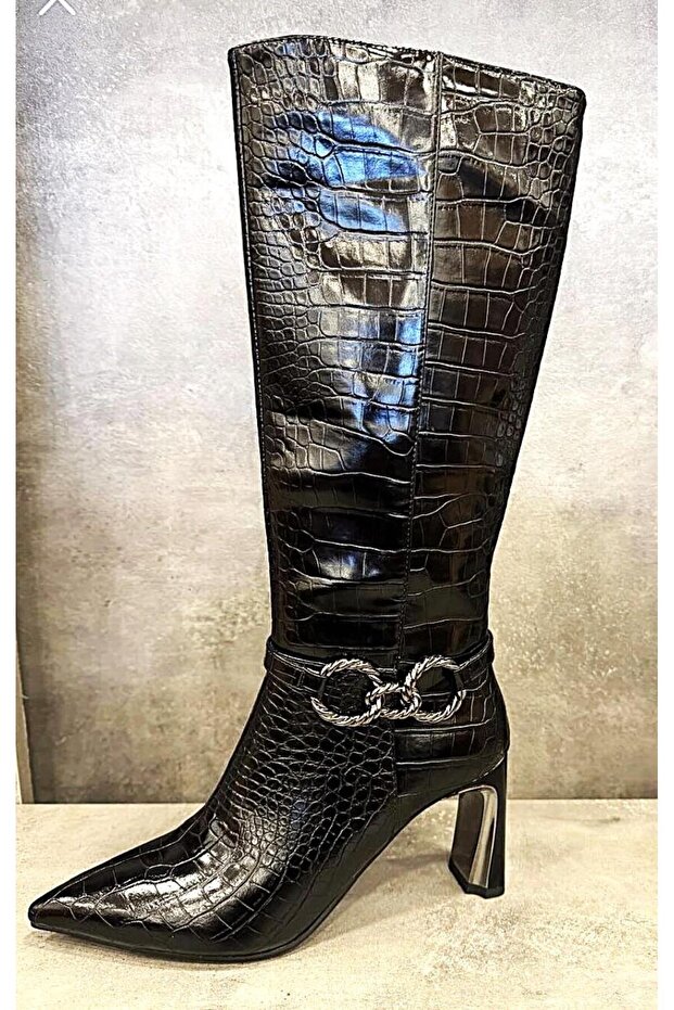 25K133 Women's Premium Korokodil Heeled Boots