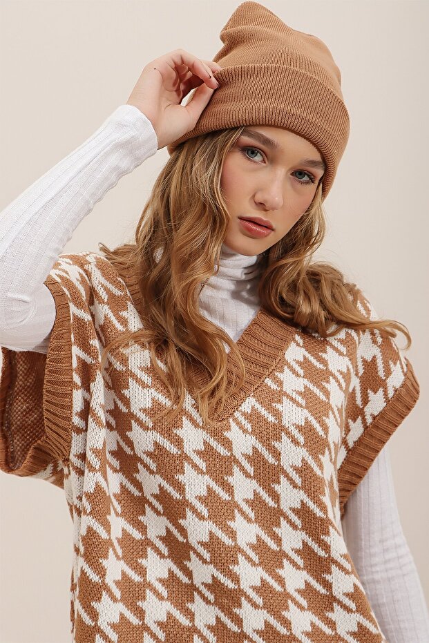 Kadın Bisküvi Basic Pamuklu Bere Prmx2409 - 2