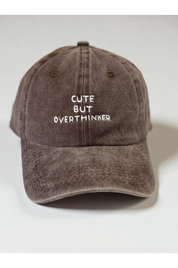 sapkamania Cute But Overthinker Yıkamalı Kep
