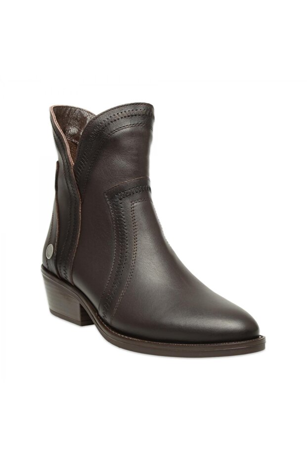 D25Kb-8080 Daily Heeled Brown Women's Boots