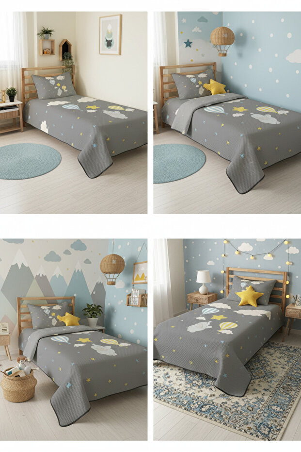 Cute Elephant and Balloons Children's Pique