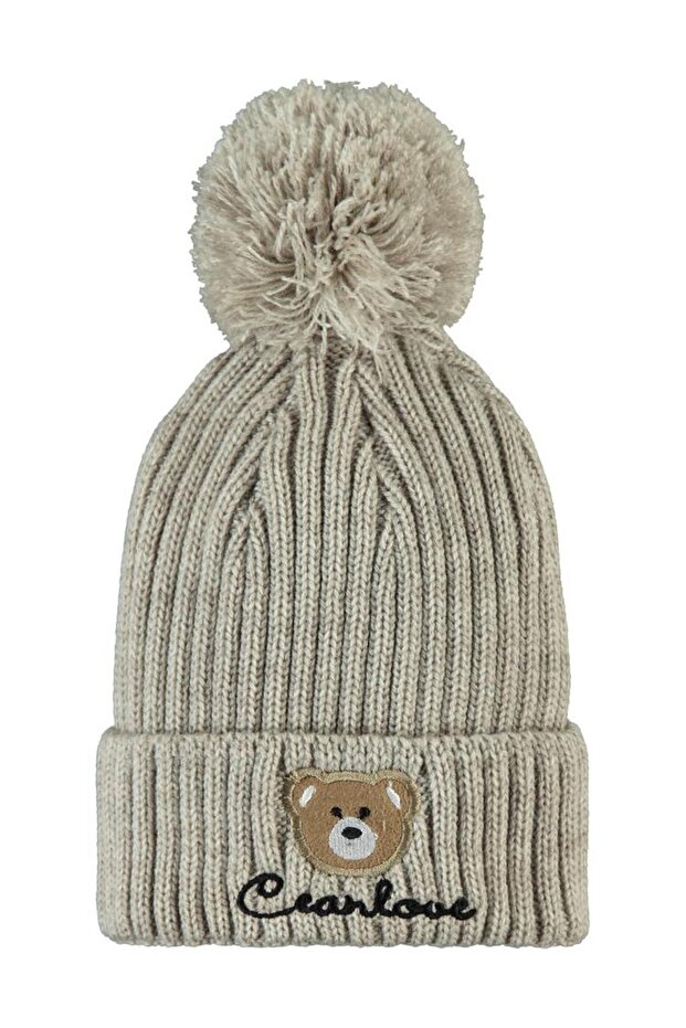 Bear Baby Boy Beanie - Gray