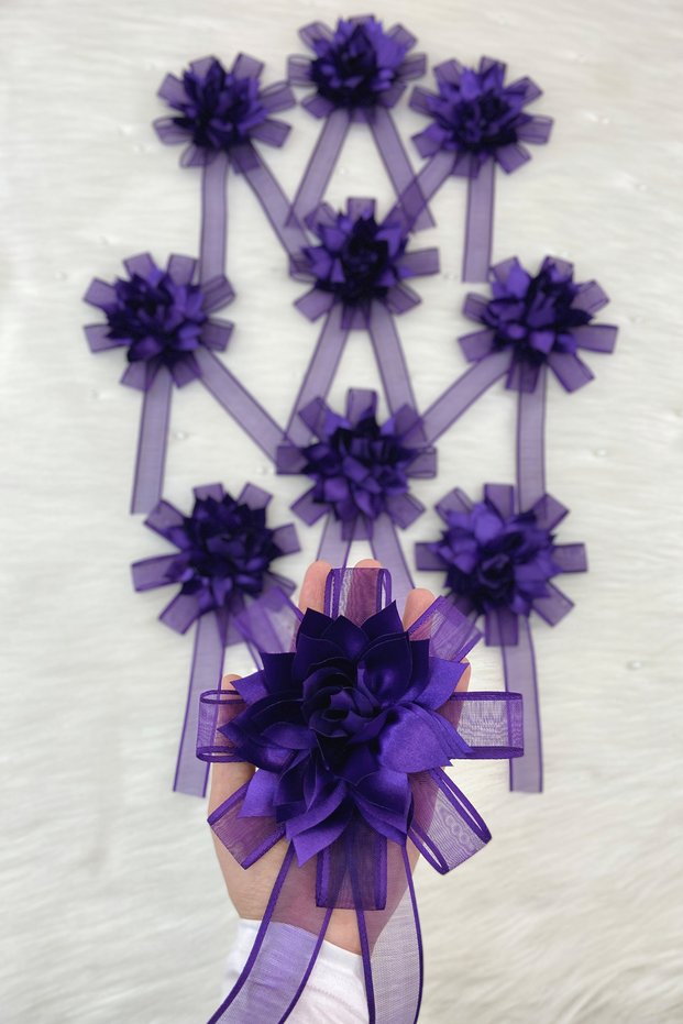Dark Purple Bohça Ornament, Bride and Groom Dowry Wedding Engagement Convoy Bride's Car Circumcision Henna Ornament 5 Pieces