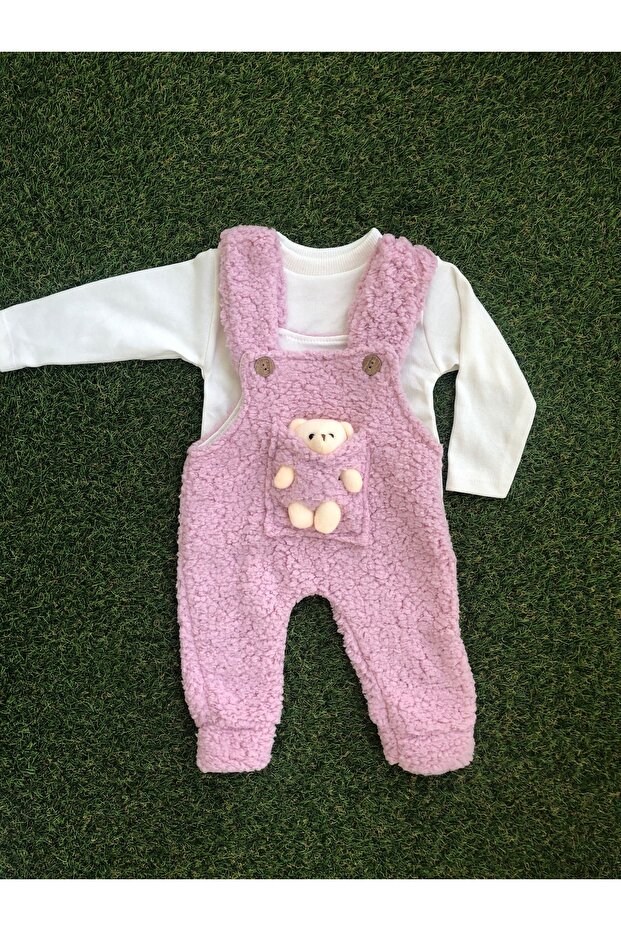 Baby Girl Teddy Bear Welsoft Romper and Bodysuit Set