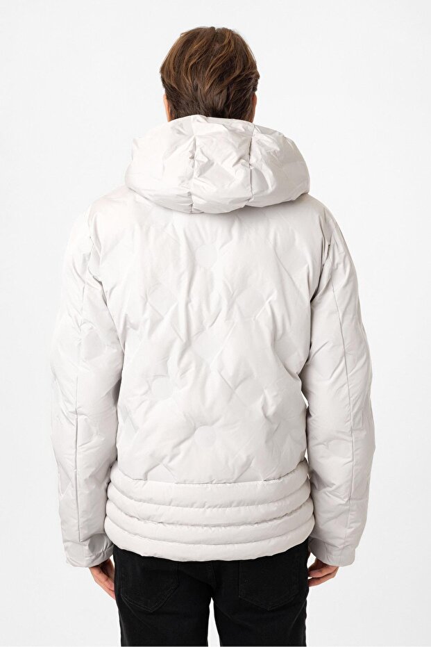 Taş Regular Fit Kapüşonlu Puffer Mont - 7
