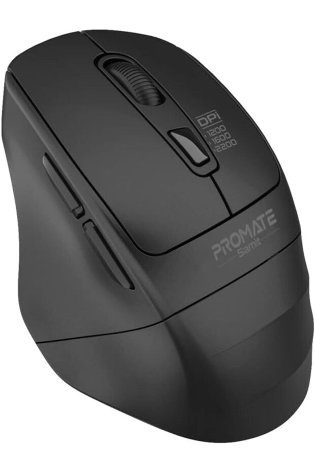 Wireless Mouse, Ergonomic Silent Click Optical 2.4GHz,2200DPI, USB Nano Receiver-Samit Black