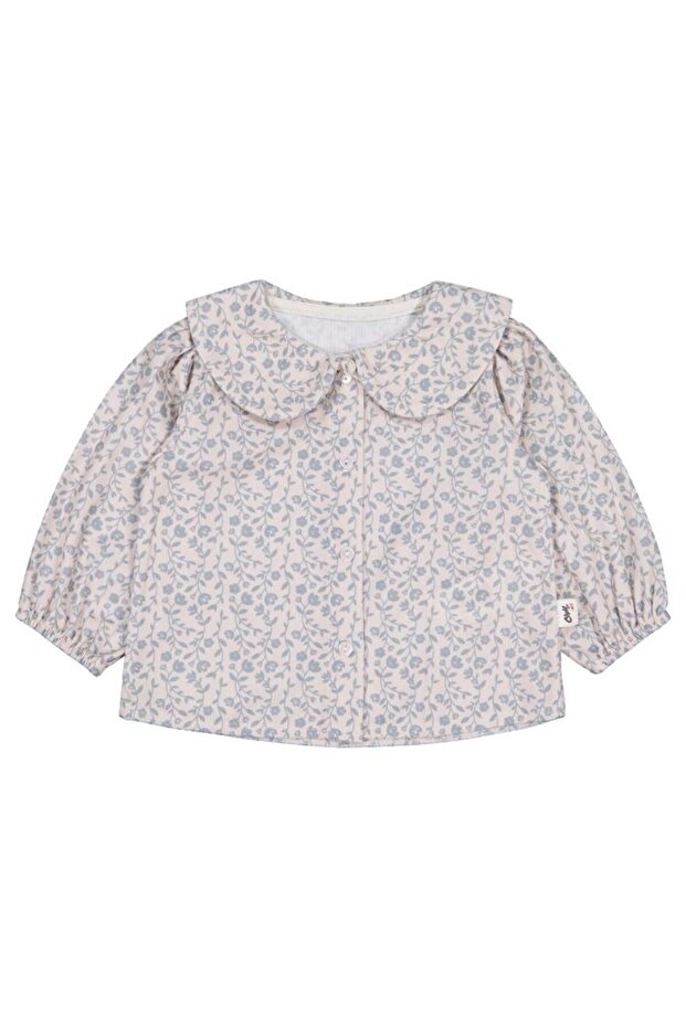 Flower Printed 6-18 Months Shirt - Blue 6-9 Months