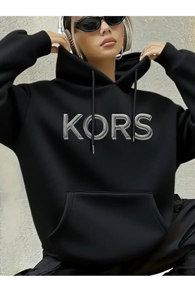 Hooded Sweatshirt Comfortable Stylish Design Kors Printed Oversized Unisex New Season